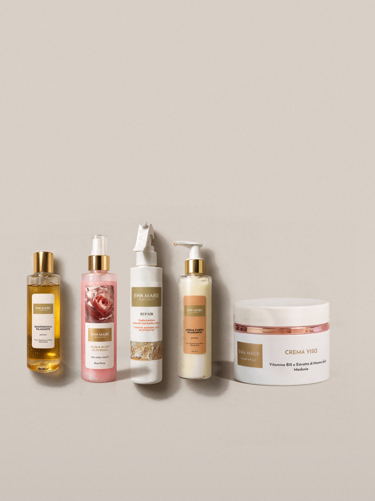 I prodotti della linea Limited Edition EWA MACK