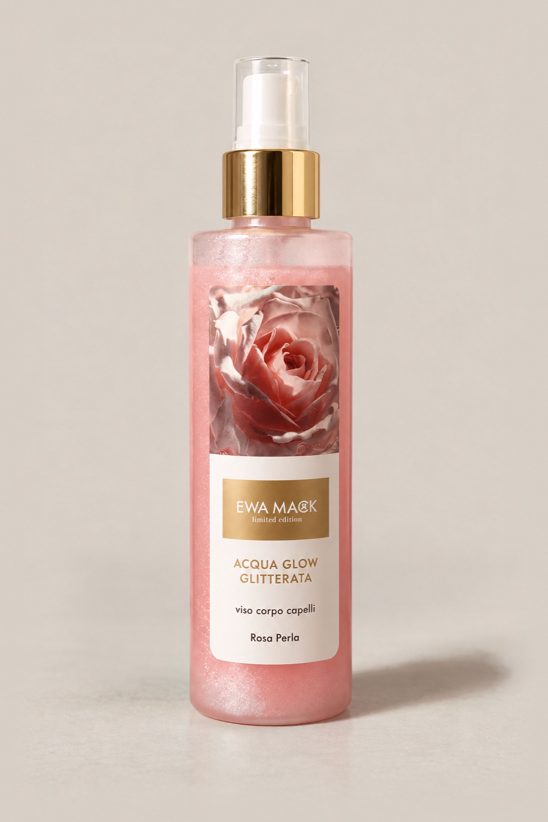 limited edition ACQUA GLOW GLITTERATA Rosa Perla, linea Limited Edition EWA MACK