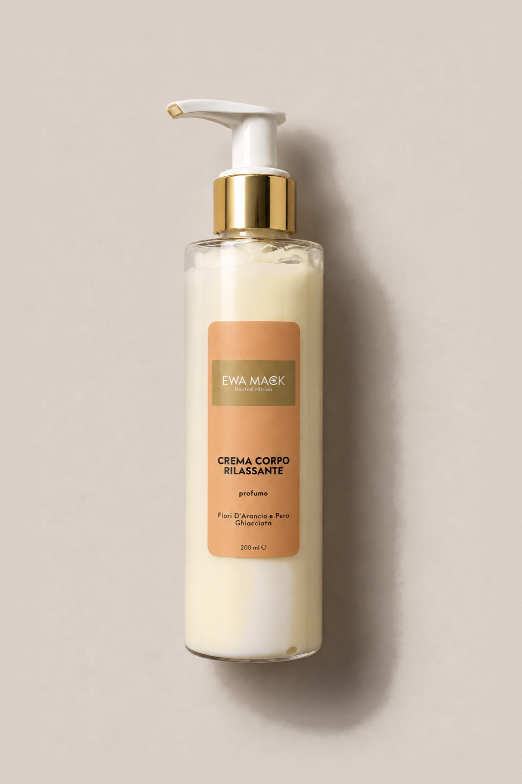 limited edition CREMA CORPO RILASSANTE Fiori D'Arancio e Pera Ghiacciata, linea Limited Edition EWA MACK